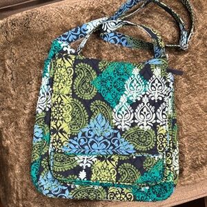 Vera Bradley Green and Blue Paisley Crossbody Bag